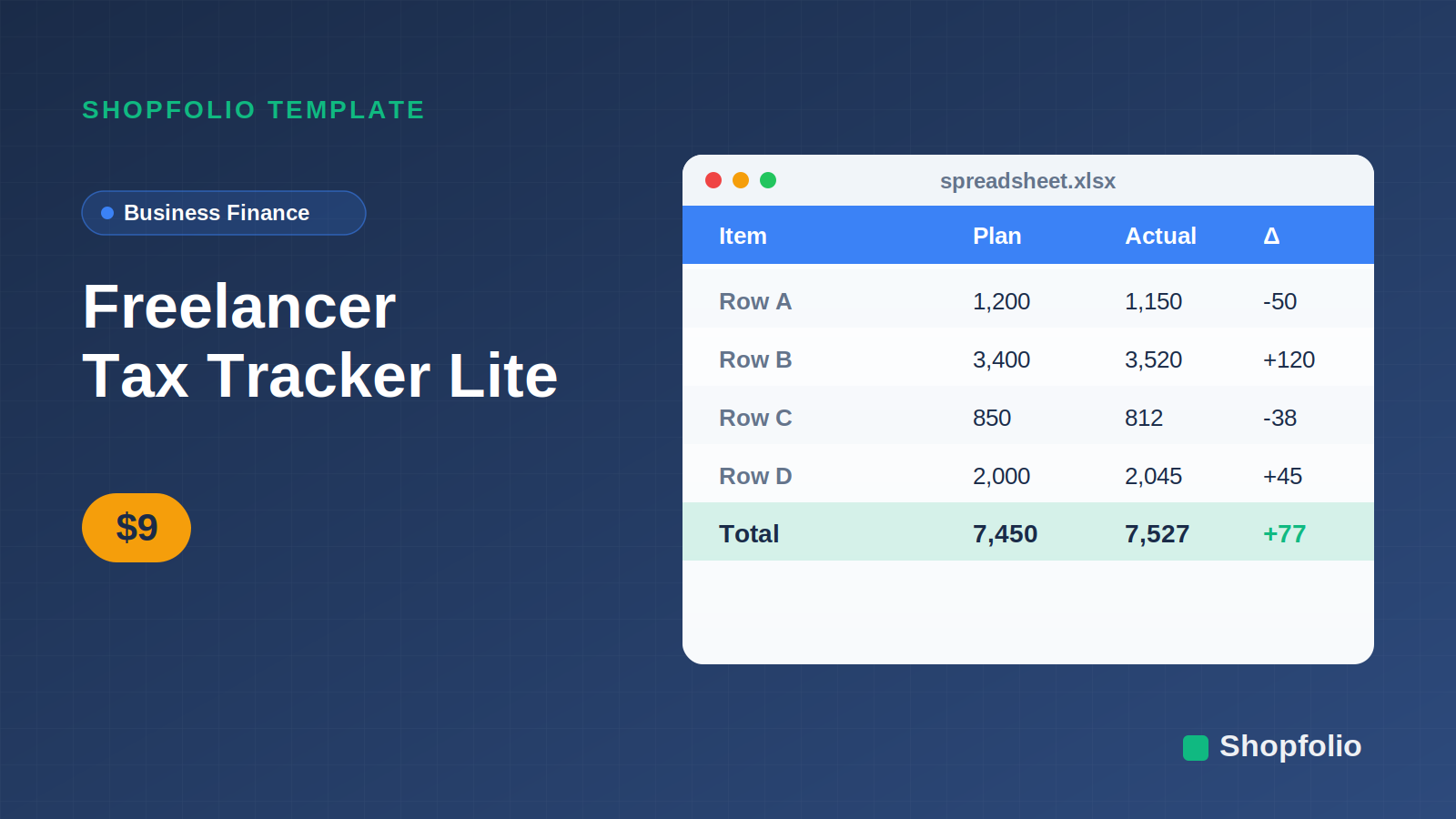 Freelancer Tax Tracker with income log and quarterly estimates
